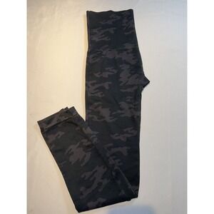 Spanx Leggings Womens  Black Gray Camo Look At Me Now Seamless 1X